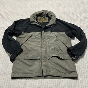 Y2K Timberland tan and black waterproof rain jacket size L